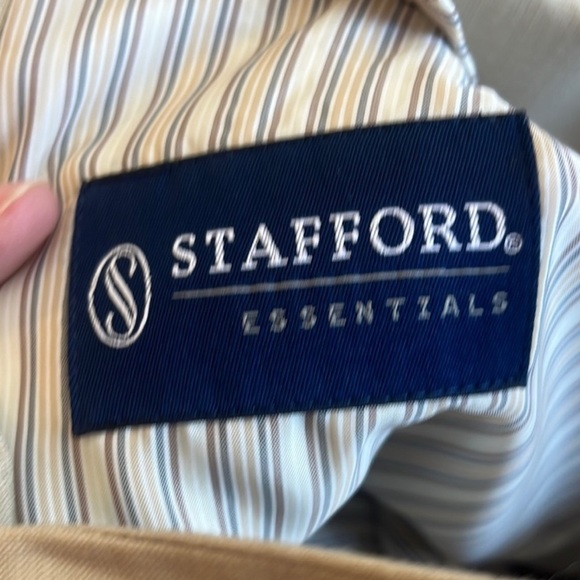 Stafford Essentials Tan Striped Formal Jacket - Picture 6 of 6